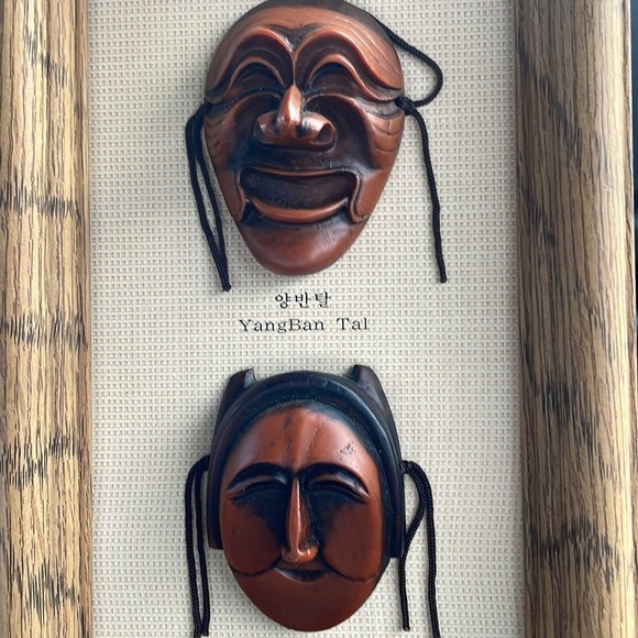 Vintage Korean Traditional Mask Image Framed Art - Picture 9 of 11